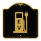 Signmission Ev Electric Vehicle Charging Station, Black & Gold Aluminum Sign, 18" x 18", BG-1818-24090 A-DES-BG-1818-24090 - alternate 1